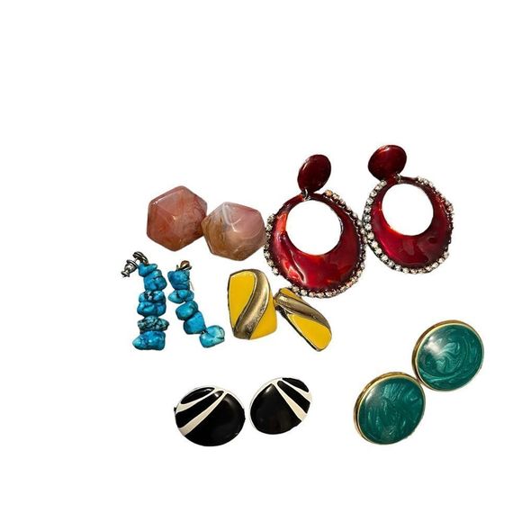 Vintage Pierced Earring Lot  6 Pairs - Picture 2 of 8